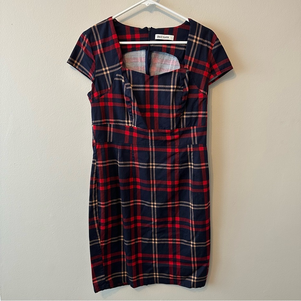 Plaid Pencil Dress